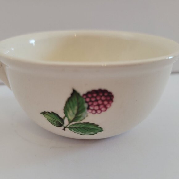 Norsk Flint Egersund Norway Ceramic Sauce Ladle With Grape & Berry Motif - Picture 10 of 12